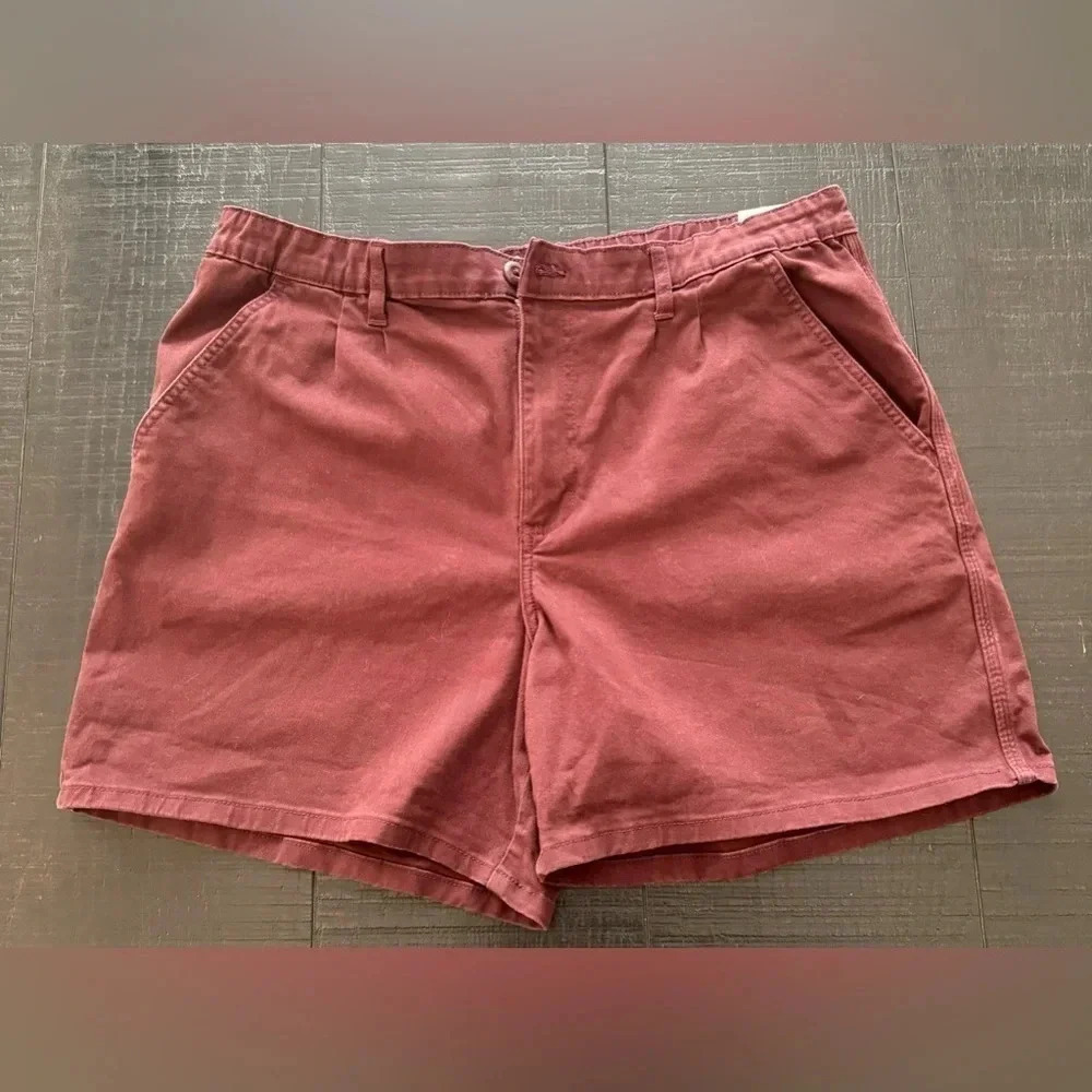 Lee Heritage Women's Bonfire Burgundy Red High Rise A-Line Shorts 16M
